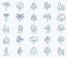 conjunto de ícones de árvores e plantas vetor
