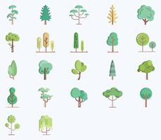 conjunto de ícones de árvores e plantas vetor