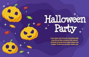 fundo de halloween em ilustração de design de estilo simples vetor