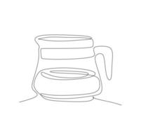cafeteira cafeteira v60 chaleira de gotejamento. ilustração vetorial de desenho de linha única contínua design de estilo desenhado à mão para o conceito de alimentos e bebidas vetor