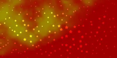 textura vector vermelho e amarelo escuro com belas estrelas.