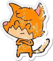 vinheta angustiada de uma raposa amigável dos desenhos animados vetor
