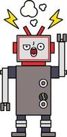 robô quebrado bonito dos desenhos animados vetor