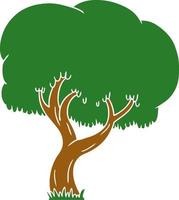 doodle de desenho animado de uma árvore de verão vetor