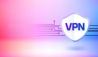 dados protegidos com conceito de serviço vpn. banner de vetor 3D com espaço de cópia