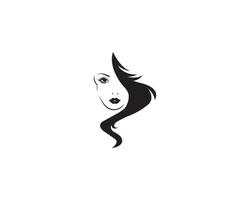 mulher beleza rosto logotipo design ilustração modelo vetorial. vetor