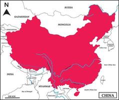 mapa vetorial pf china vetor