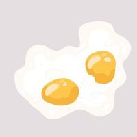 ovo frito em estilo simples de desenho animado. ilustração vetorial de fast food, ovos mexidos, café da manhã. produto natural fresco vetor
