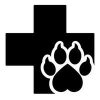 ilustração do logotipo da clínica veterinária. vetor