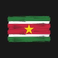 escova de bandeira do suriname. bandeira nacional vetor