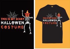 design de camiseta de fantasia de halloween assustador vetor