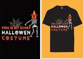 design de camiseta de fantasia de halloween assustador vetor