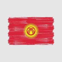 pincel de bandeira do Quirguistão. bandeira nacional vetor