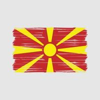 pincel de bandeira da macedônia do norte. bandeira nacional vetor