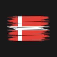 vetor de pincel de bandeira da Dinamarca. vetor de pincel de bandeira nacional