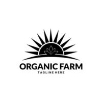modelo de logotipo de fazenda. adesivo de produto orgânico. mercado de agricultores vetor