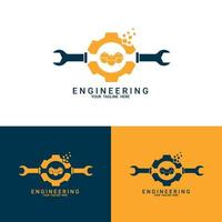 vetor de design de modelo de logotipo de engenheiro. design de logotipo de construtor de equipe