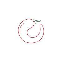 design de logotipo de ícone de pimenta vetor