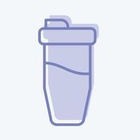 shake de proteína de ícone. relacionado ao símbolo do esporte de combate. estilo de dois tons. design simples editável. ilustração simples. boxe vetor