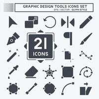 ferramentas de design gráfico de conjunto de ícones. relacionado ao símbolo de ferramentas de design gráfico. estilo de glifo. design simples editável. ilustração simples. ícones vetoriais simples vetor