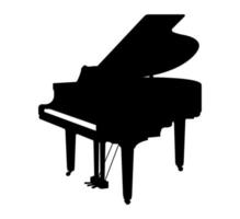 silhueta de piano, instrumento musical de teclado de pianoforte vetor