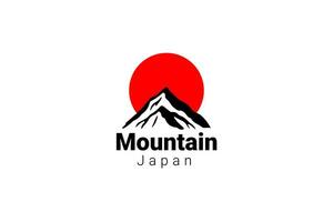 logotipo do japão. cena da montanha fuji. marco famoso do japão. elemento de design de linha plana. ilustração vetorial vetor