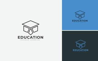 design de logotipo de educação inteligente mínimo. o conceito para a caneta de livros, vetor de arte de linha.