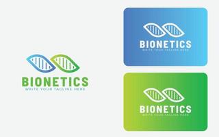 biotecnologia com logotipo de conceito de dna, design de vetor de logotipo de biologia