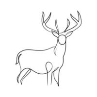 ilustração de arte de linha contínua de veado. cervo uma linha de arte minimalismo vetor