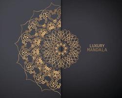 fundo islâmico de mandala de luxo com padrão de arabesco, design de capa de cartão de casamento de fundo oranamental vetor