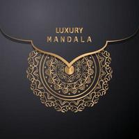 modelos de cartão de convite com ouro estampado e cristais cor de fundo de mandala de luxo com padrão de arabesco dourado estilo oriental islâmico árabe. mandala decorativa de estilo ramadã, banner de panfleto vetor