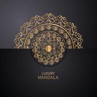 modelos de cartão de convite com ouro estampado e cristais cor de fundo de mandala de luxo com padrão de arabesco dourado estilo oriental islâmico árabe. mandala decorativa de estilo ramadã, banner de panfleto vetor