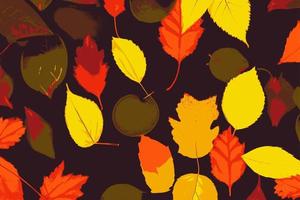 arte de ilustração digital de fundo de folhas de outono vetor