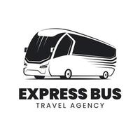 ilustração do logotipo da agência de viagens de ônibus expresso em fundo claro vetor