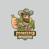 personagem de desenho animado amigável do zookeeper vetor