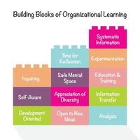 blocos de construção do vetor de infográfico de aprendizagem organizacional