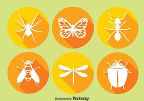 Ícones do círculo de insetos vetor
