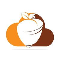 modelo de design de logotipo de forma de nuvem de bolota criativa. design de logotipo de vetor de amor outono.