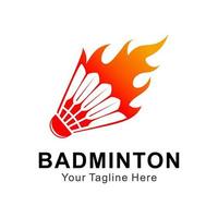 logotipo da peteca de badminton vetor