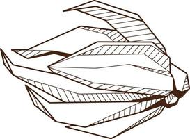 botão de flor geométrico desenhado à mão, arte de linha de botão ylang-ilang, conjunto de símbolos isolados, modelo de livro para colorir. vetor