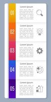 modelo de design de gráfico infográfico de estratégia de negócios. infográfico editável com ícones. gráficos instrucionais com sequência de 5 passos. apresentação de dados visuais vetor