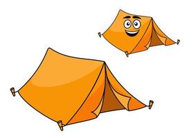 duas tendas laranja coloridas vetor