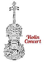 design de cartaz de concerto de violino criativo vetor