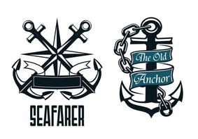 emblema e símbolo heráldicos marítimos marítimos vetor