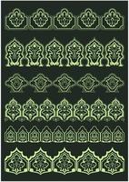 bordas florais persas com elementos decorativos orientais vetor