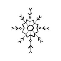 conjunto de floco de neve de Natal doodle isolado no branco. ilustração vetorial. eps10 vetor