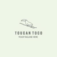 tucano togo linha arte ícone logotipo design animal minimalista vetor
