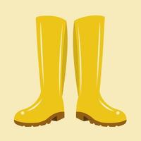 ilustração vetorial de botas de borracha amarela para design gráfico e elemento decorativo vetor