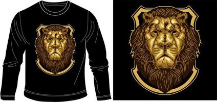 ilustração em vetor de design gráfico de leão dourado