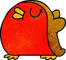robin vermelho kawaii bonito dos desenhos animados texturizados vetor